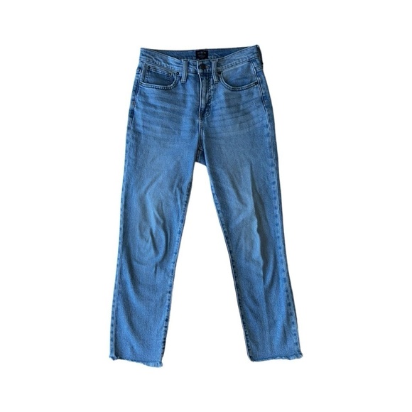WOMEN'S J.CREW ESSENTIAL STRAIGHT LEG JEANS  #BF852 LIGHT WASH ALL-DAY STRECH - Picture 1 of 16